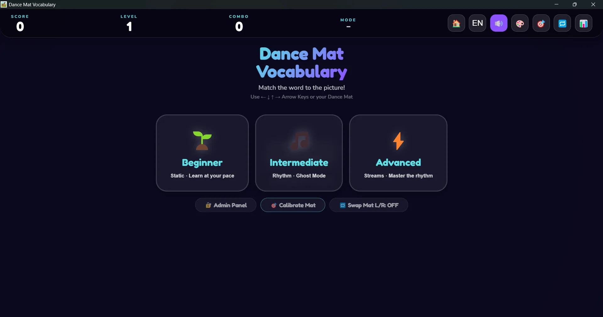 Dance Mat Vocabulary — screen 2