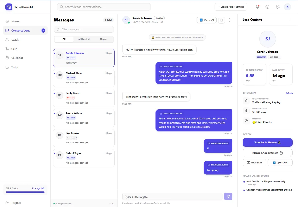 LeadFlow AI — screen 3