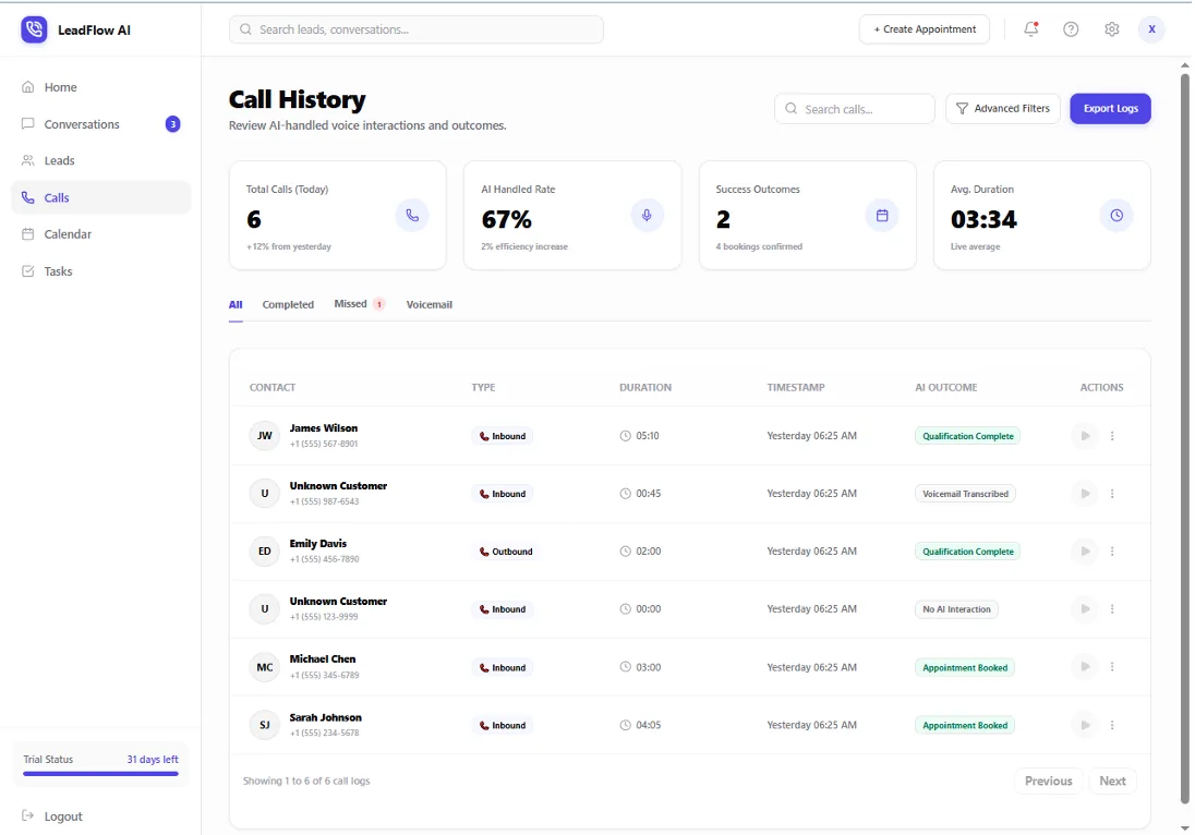 LeadFlow AI — screen 4