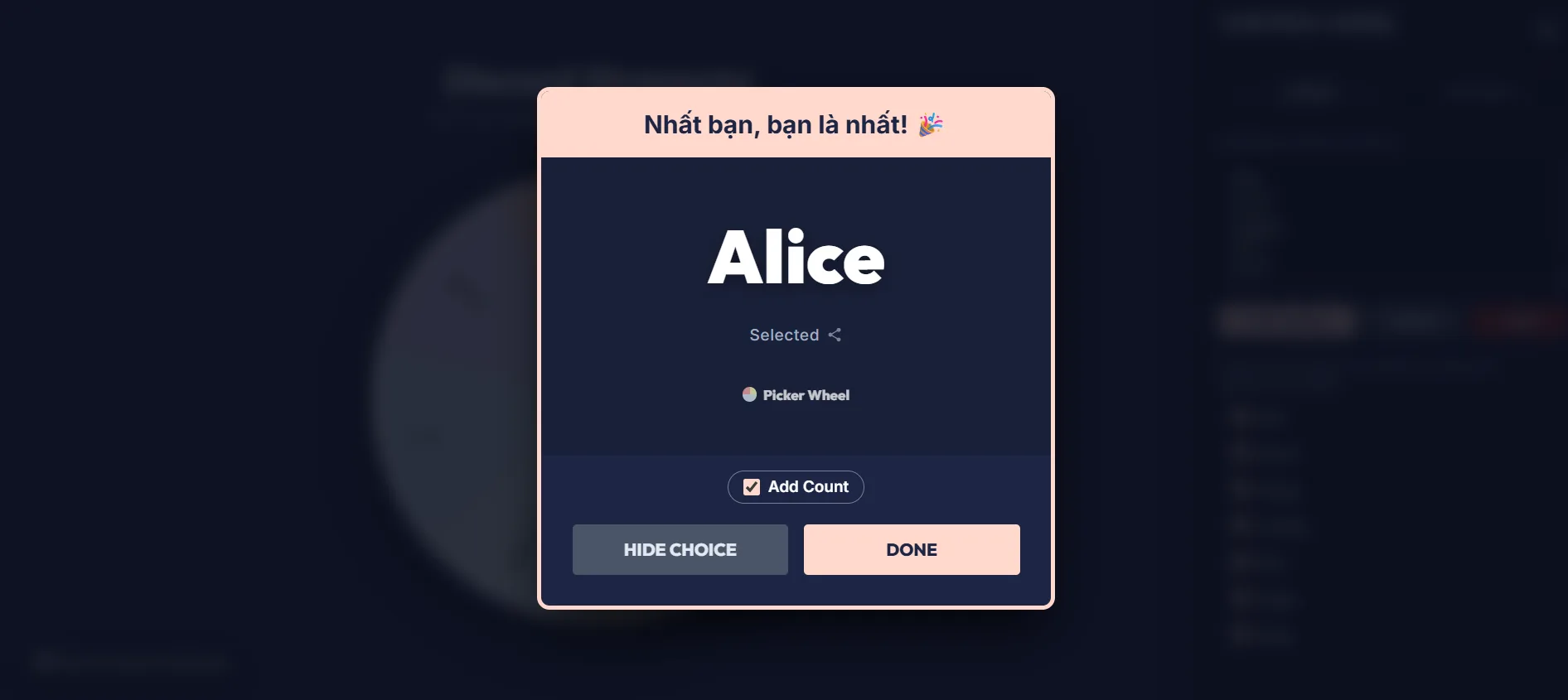 Picker Wheel — screen 2