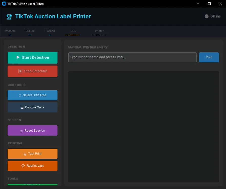 Live Label Printer — screen 2